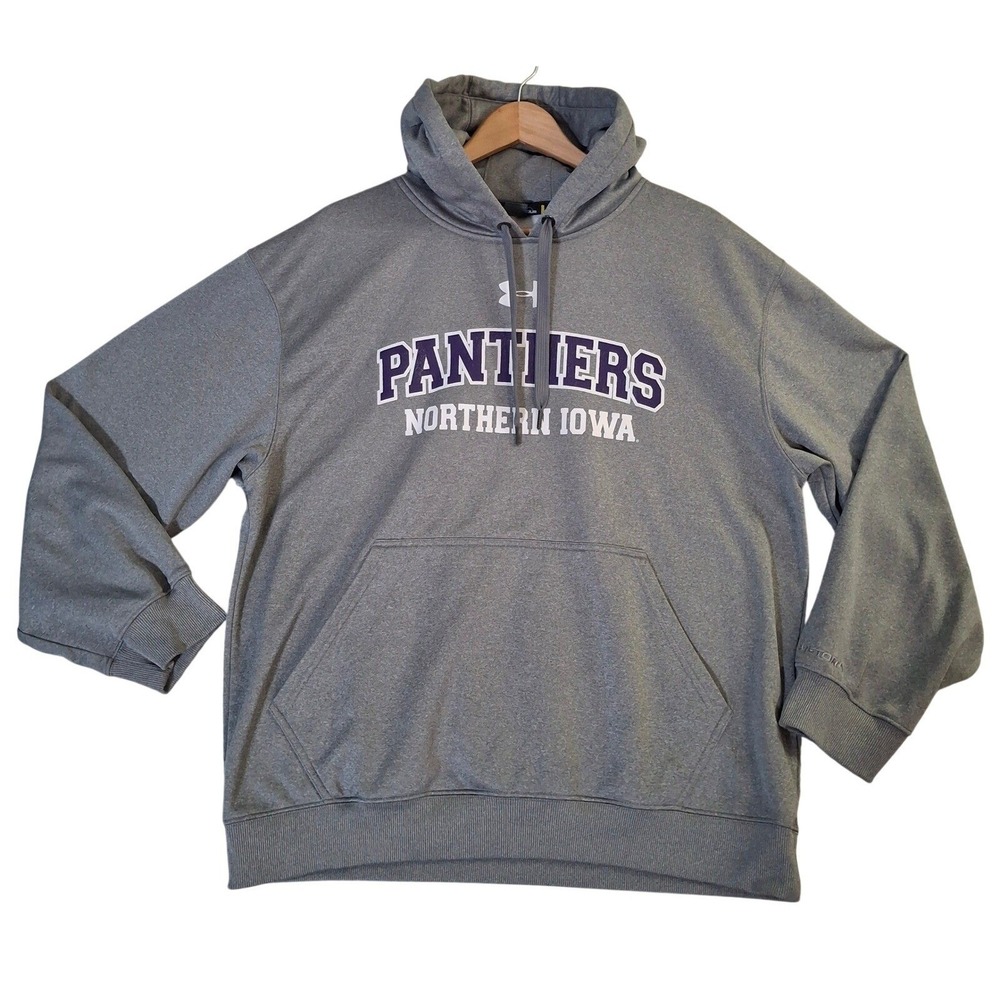 Under Armour Northern Iowa Panthers Hoodie Mens Large Gray Loose Fit Sweatshirt